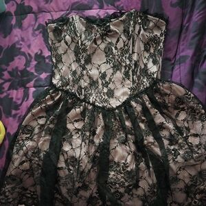 Take Caution Pink Lace Dress By Widow